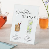 水モダンエレガント色シグネチャー飲料ペデスタ 台座サイン (インサイチュ)