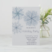 水モダンエレガント色スノーフレークホリデーパーティー 招待状 (スタンド正面)