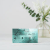 水モダンエレガント色ティール（緑がかった色）カップケーキブ気にシン 名刺 (スタンド正面)