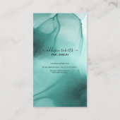 水モダンエレガント色ティール（緑がかった色）ジュエリー気にブシン 名刺 (裏面)