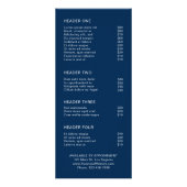 水モダンエレガント色ネイビー青の価格表 ラックカード (裏面)