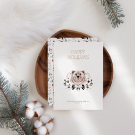 水モダンエレガント色ハッピーホリデーズノンフォト 箔シーズンカード