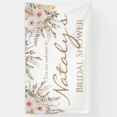 水モダンエレガント色フローラブライダルシャワー 横断幕 (縦)