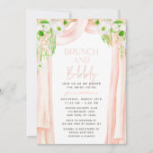 水モダンエレガント色フローラブライダルブランチ 招待状 (正面)