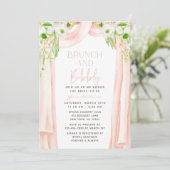 水モダンエレガント色フローラブライダルブランチ 招待状 (スタンド正面)