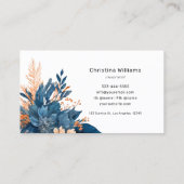 水モダンエレガント色フローラマーケティング 名刺 (裏面)