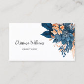 水モダンエレガント色フローラマーケティング 名刺 (正面)