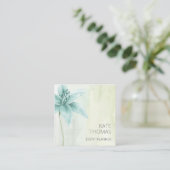 水モダンエレガント色フローラ スクエア名刺 (スタンド正面)