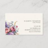 水モダンエレガント色フローラ 名刺 (裏面)