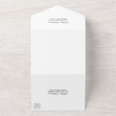 水モダンエレガント色ブルゴーニュフローラ結婚ズ オールインワン招待状 (外側)