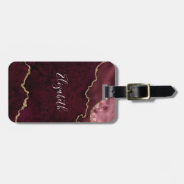 水モダンエレガント色マーブルゲートバラ金ゴールド ラゲッジタグ