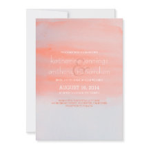 水モダンエレガント色結婚式招待状