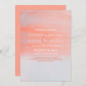 水モダンエレガント色結婚式招待状 招待状 (正面/裏面)