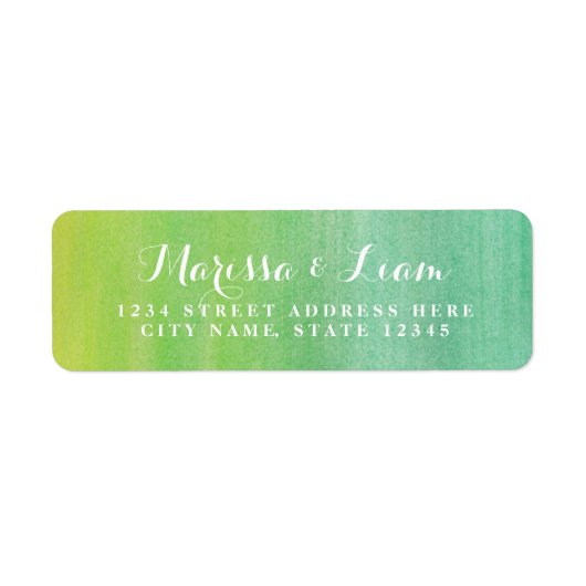 水モダンエレガント色 |エメラルドライムの住所 ラベル (正面)