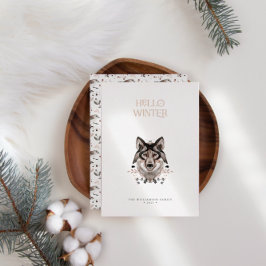 水モダンエレガント色Hello Winter Non-Photo 箔シーズンカード