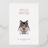 水モダンエレガント色Hello Winter Non-Photo 箔シーズンカード (正面)