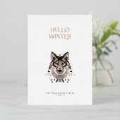 水モダンエレガント色Hello Winter Non-Photo 箔シーズンカード (立ち正面)