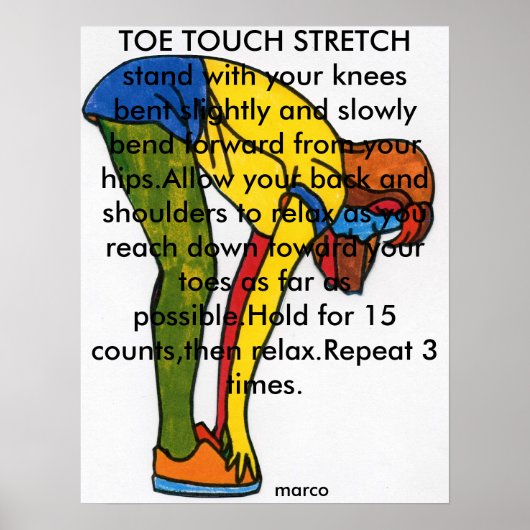 水モダンカラフル色のトウTouchストレッチ ポスター (正面)