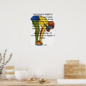 水モダンカラフル色のトウTouchストレッチ ポスター (キッチン)