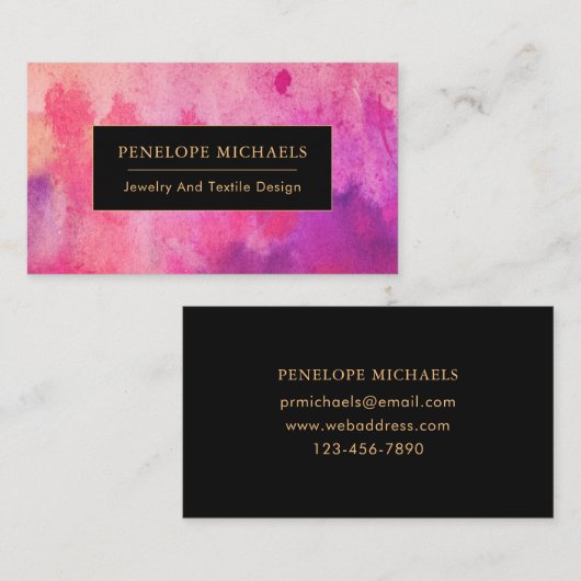 水モダンカラフル色の名刺 名刺 (正面/裏面)