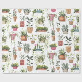 水モダンカラフル色の手絵を描ポット工場 ラッピングペーパー (フラット)