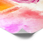 水モダンカラフル色の抽象芸術愛 ポスター (角)