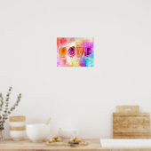水モダンカラフル色の抽象芸術愛 ポスター (キッチン)