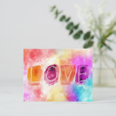 水モダンカラフル色の抽象芸術愛 ポストカード (スタンド正面)