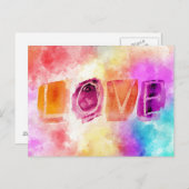 水モダンカラフル色の抽象芸術愛 ポストカード (正面/裏面)