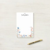 水モダンカラフル色の花のポストイット注記 ポストイット (デスク上)