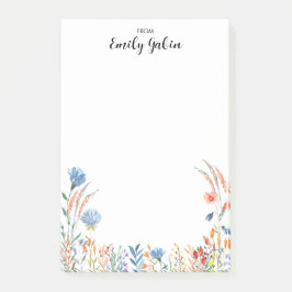 水モダンカラフル色の花のポストイット注記 ポストイット