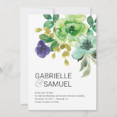 水モダンカラフル色フローラブーケ セーブザデート (正面)