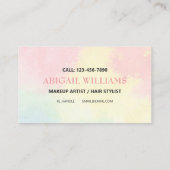 水モダンカラフル色メイクアップ&美容師 名刺 (裏面)