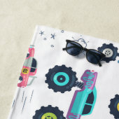 水モダンカラフル色モンスターカー ビーチタオル (インサイチュ)