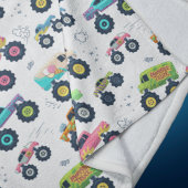 水モダンカラフル色モンスターカー フリースブランケット