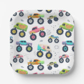 水モダンカラフル色モンスターカー ペーパープレート (正面)