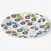 水モダンカラフル色モンスターカー ペーパープレート (アングル)