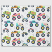 水モダンカラフル色モンスターカー ラッピングペーパー (フラット)
