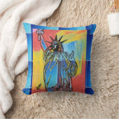 水モダンカラフル色レディーリバティ抽象芸術 クッション (ブランケット)