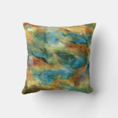 水モダンカラフル色抽象芸術アート クッション (裏面)