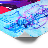 水モダンカラフル色抽象芸術ハートポスター ポスター (角)