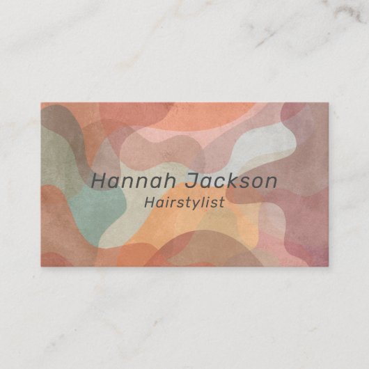 水モダンカラフル色抽象芸術プロフェッショナル 名刺 (正面)