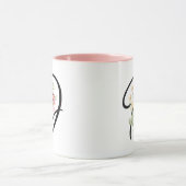 水モダンガーリー色の花イニシャル"D" マグカップ (中央)