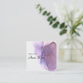 *~*水モダンクール色ラベンダーブルーマゼンタ スクエア名刺 (スタンド正面)