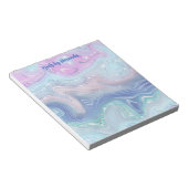 水モダンスタイリッシュ色の渦巻きモノグラムの ノートパッド (アングル)