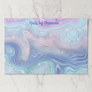 水モダンスタイリッシュ色の渦巻きモノグラムの ペーパーパッド