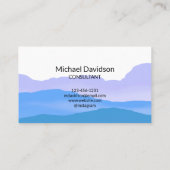 水モダンスタイリッシュ色ブルー抽象芸術ミニマリスト 名刺 (裏面)