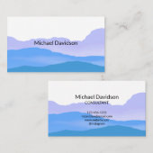 水モダンスタイリッシュ色ブルー抽象芸術ミニマリスト 名刺 (正面/裏面)
