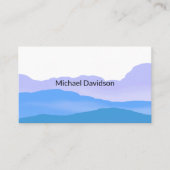 水モダンスタイリッシュ色ブルー抽象芸術ミニマリスト 名刺 (正面)