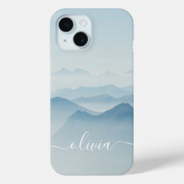 水モダンスタイリッシュ色モノグラム iPhone 15ケース